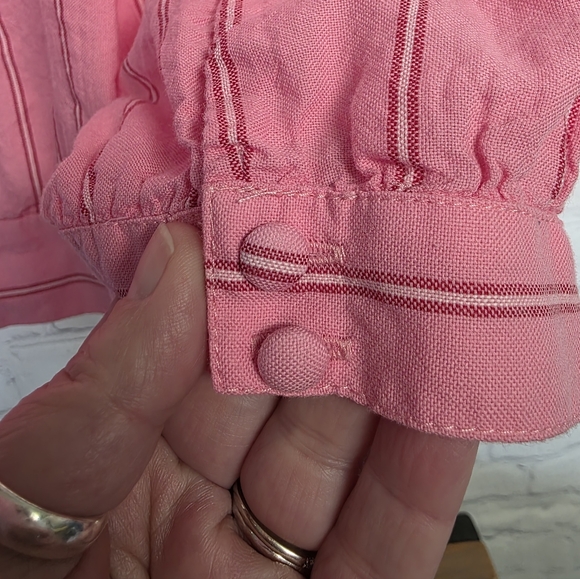 Madewell / Pink Crossover Wrap Blouse with Tie Detail - Picture 8 of 8